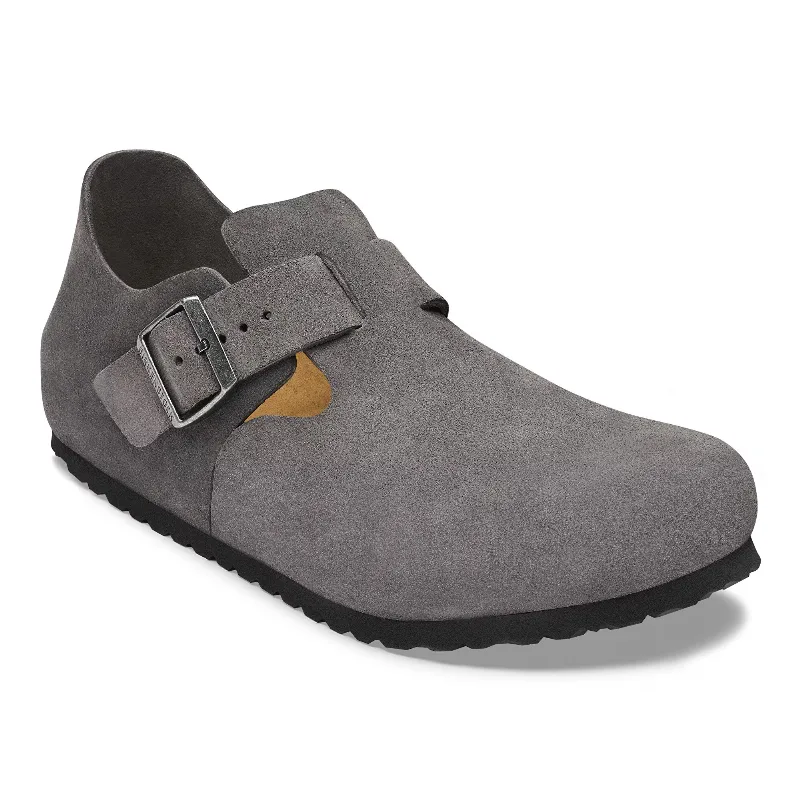 BIRKENSTOCK London Suede Leather Charcoal Loafer / Slip On