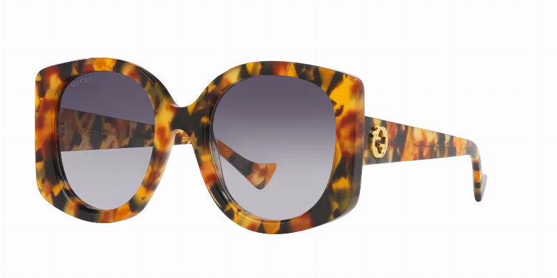 GUCCI Woman Sunglasses GG1257S  -  Frame color: Tortoise Silver, Lens color: Green