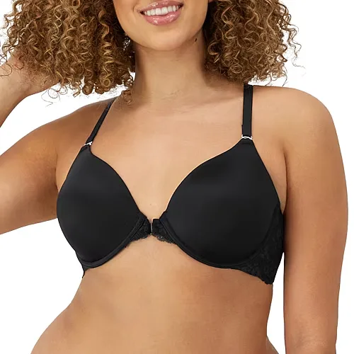 Maidenform One Fab Fit Full-Coverage Racerback Front Closure Underwire Bra 07112, B, Black