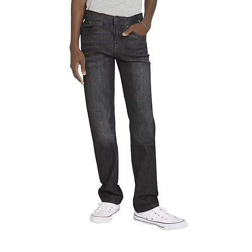 Levi's Big Kid Boys Adjustable Waist Stretch Fabric 514 Straight Leg Jean, 18, Blue