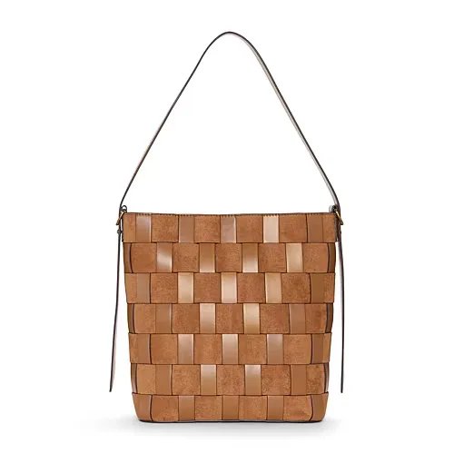 A.N.A Cynthia Woven Bucket Bag, One Size, Brown