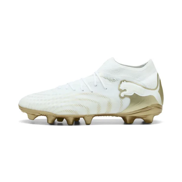 Tacos de Fútbol PUMA Future 9 Pro Fg/ag en Talle 29 White/metallic Gold/PUMA Negro