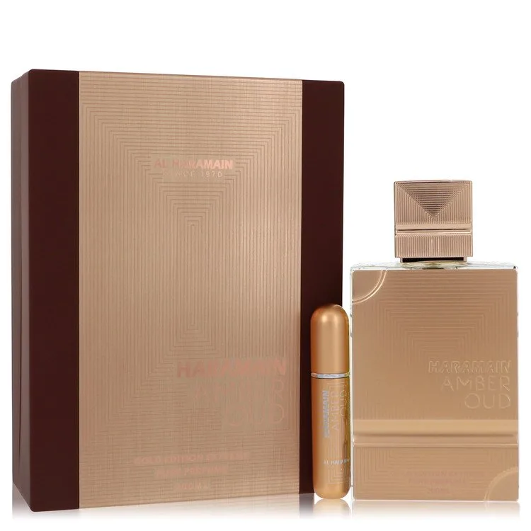 Al Haramain Amber Oud Gold Edition Extreme for Women, Gift Set (6.7 Pure Perfume Spray + 0.34 oz Refillable Spray)