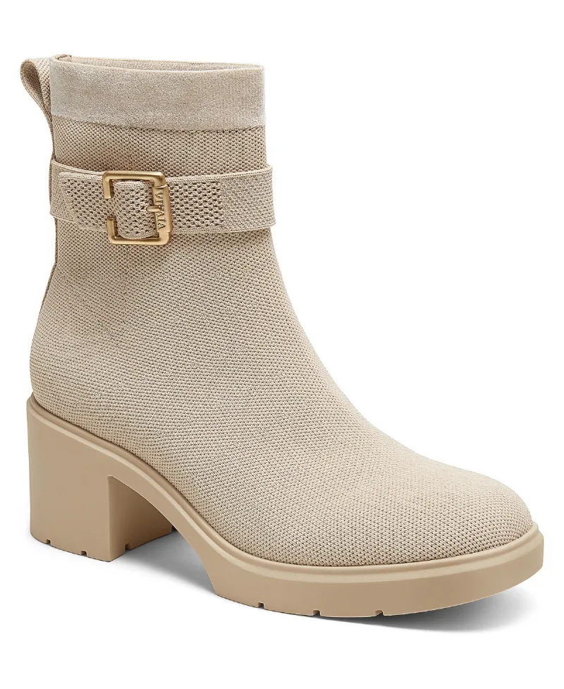 Vivaia Women's Gisella Square-Toe Block Heel Water-Repellent Boots - Almond water rpt