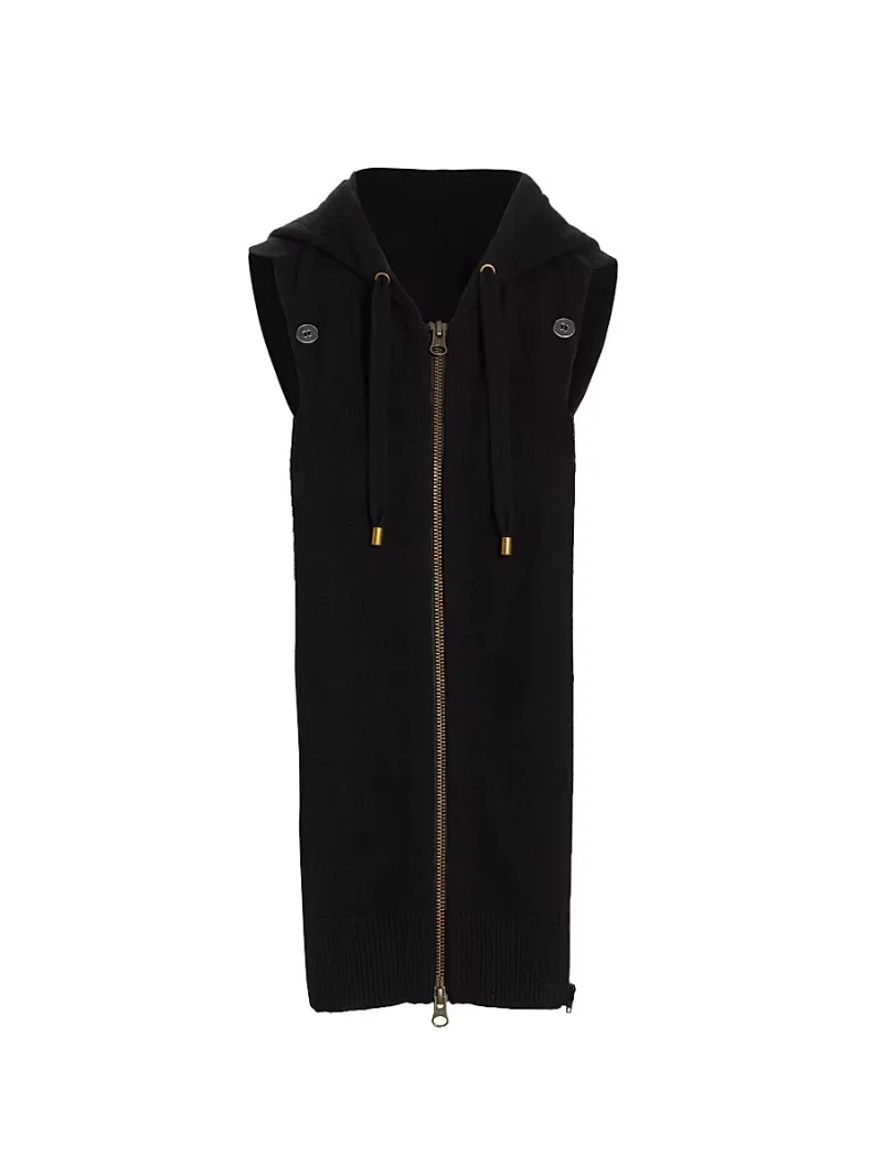 Veronica Beard Women's Hooded Cashmere Dickie - Black
