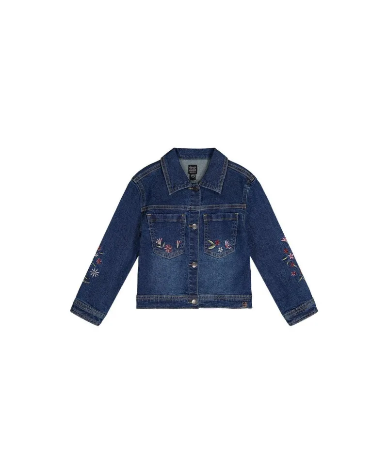 Deux par Deux Girl's (6-14) Denim Jacket - Light blue denim