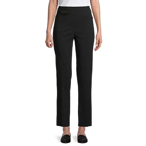 Alfred Dunner Classics Womens Allure Stretch Pant, 10 Petite Short, Black
