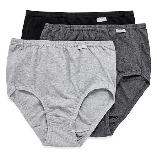 Jockey Elance 3 Pack Brief Panty - 1484, 5, Heather Grey Asst