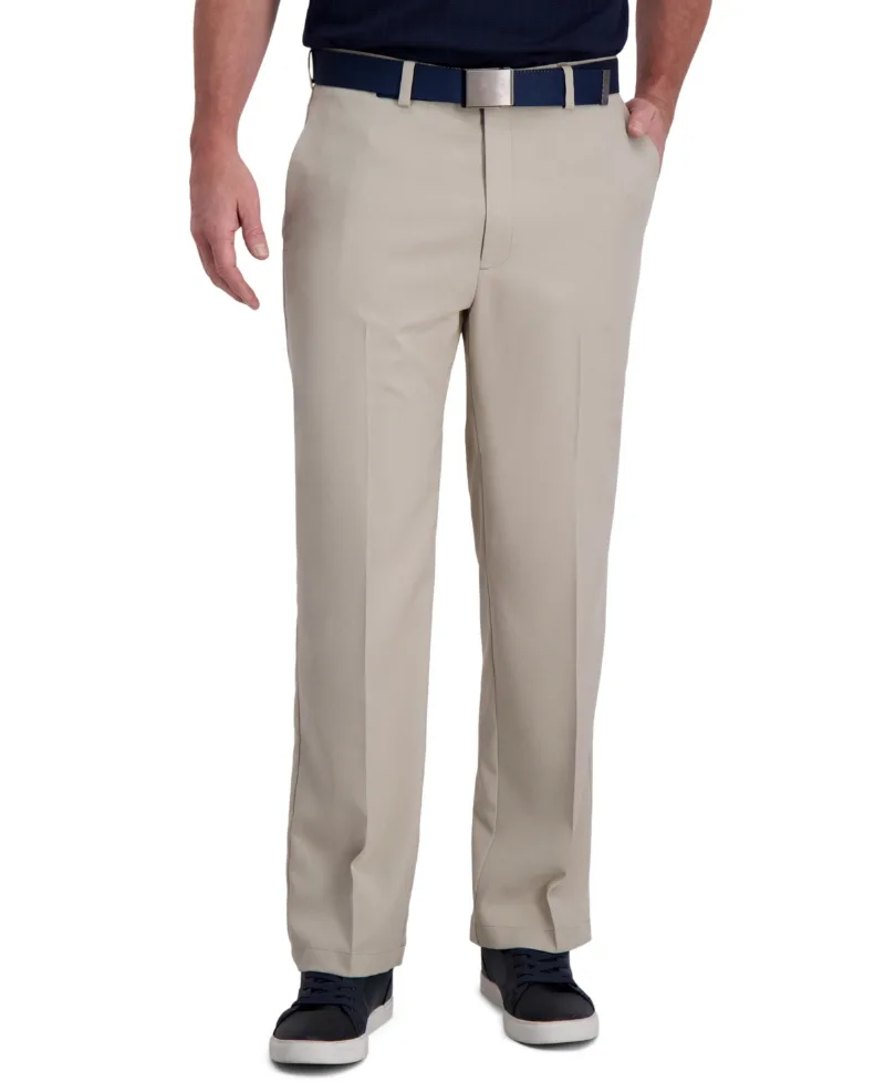 Cool Right Performance Flex Classic Fit Flat Front Pant - String