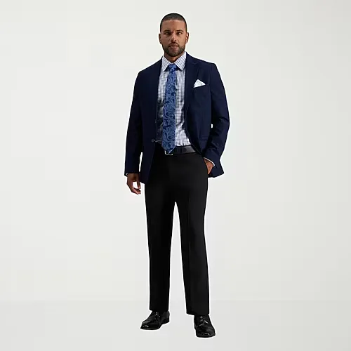 Haggar Premium Comfort Mens Classic Fit Dress Flat Front Pant, 40 29, Black