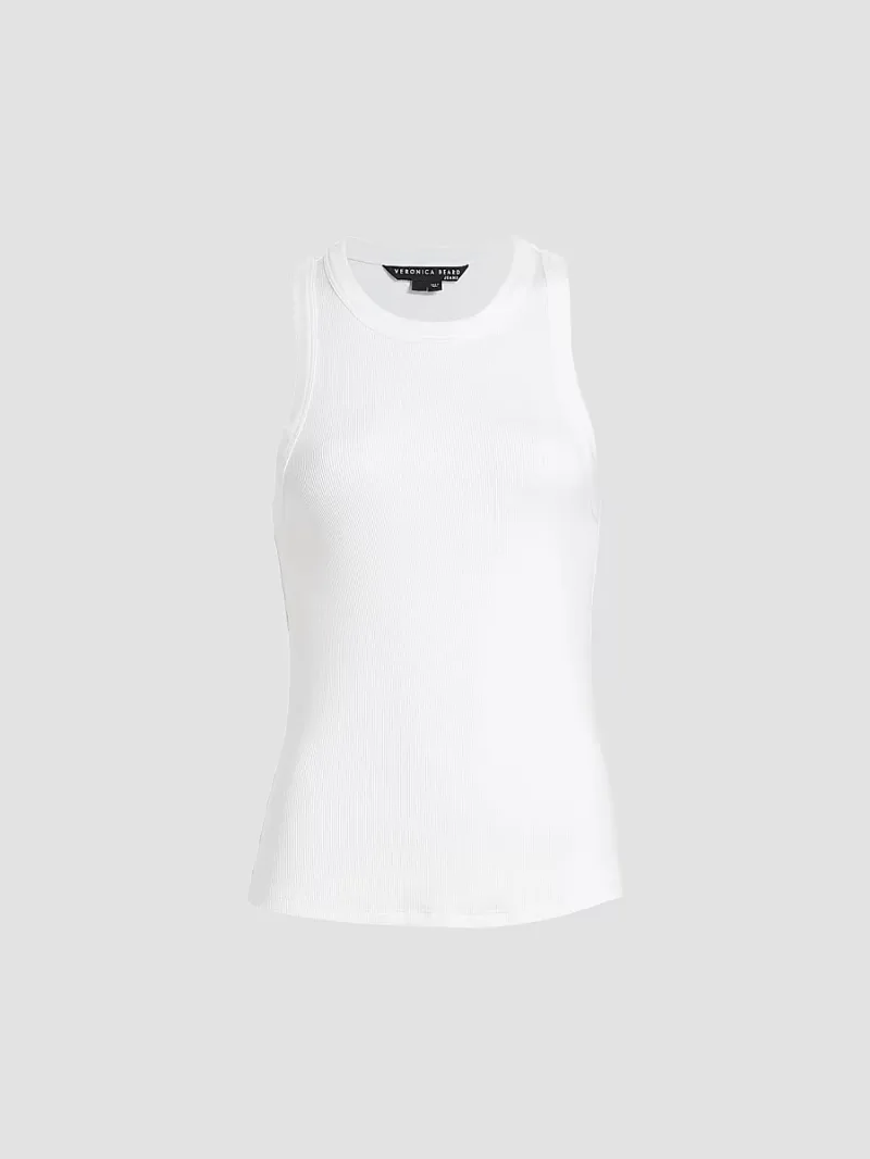 Veronica Beard Women's Jordyn Stretch-Cotton Tank Top - White - Size Large