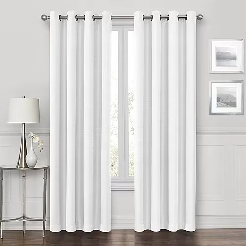 Max Blackout Prescott Grommet Top 100% Blackout Single Curtain Panel, One Size, White