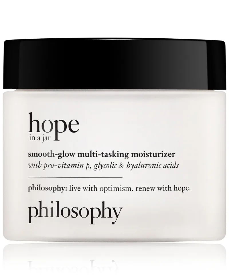 philosophy Hope In A Jar Smooth-Glow Multi-Tasking Moisturizer With Pro-Vitamin P, Glycolic & Hyaluronic Acids, 4 oz.
