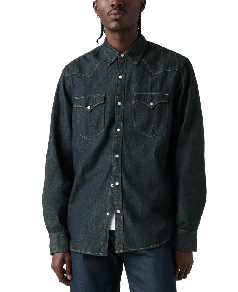 Levi's Men's Classic Standard Fit Western Shirt - Dark Rinse