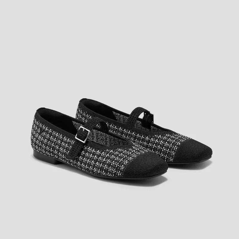 VIVAIA Square-Toe Mary Janes (Margot Mary Jane)|BLACK TWEED|US 10