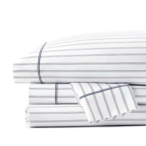 Fieldcrest 400tc Classic Chain Stripe Pillowcase, One Size, Blue