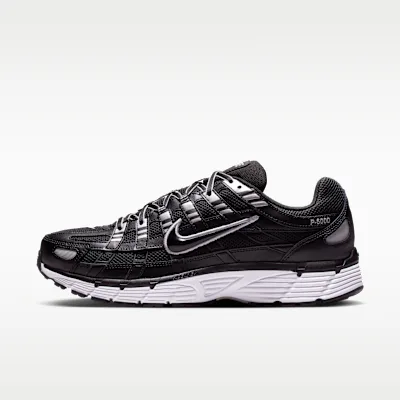 Nike P-6000 Shoes - Black/White/Metallic Silver/Black - Size 3.5