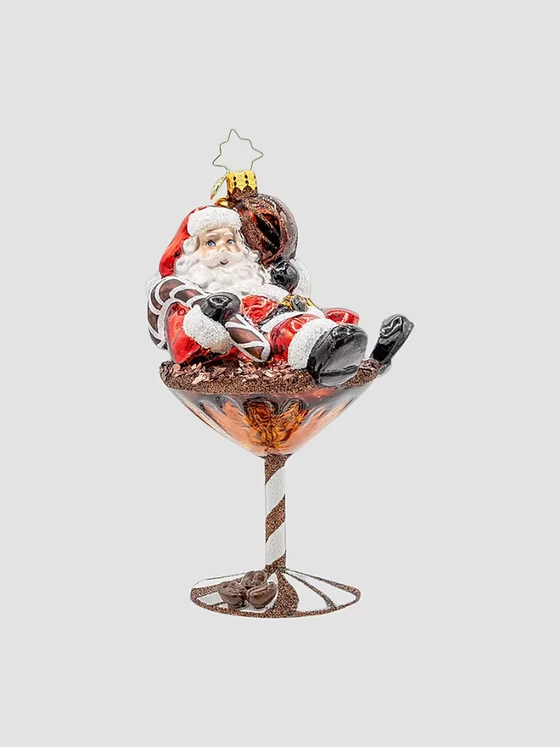 Christopher Radko Santa's Merry Martini Brew Glass Ornament