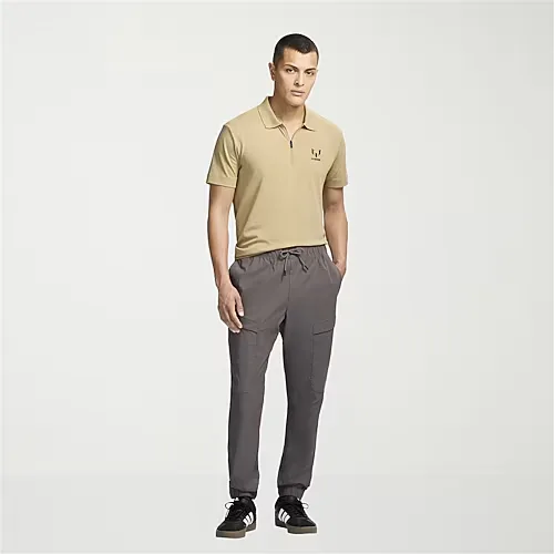 MESSI Collection Mens Regular Fit Active Cargo Pant, Medium, Gray