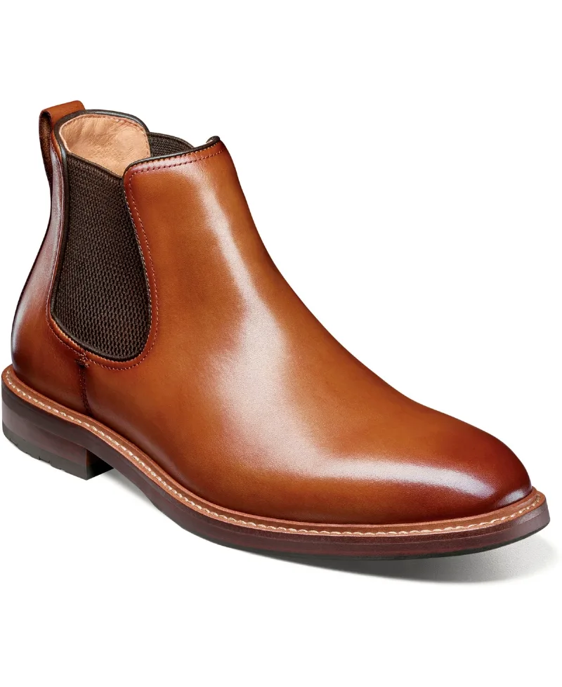 Florsheim Men's Anthem Plain Toe Chelsea Boots - Saddle tan
