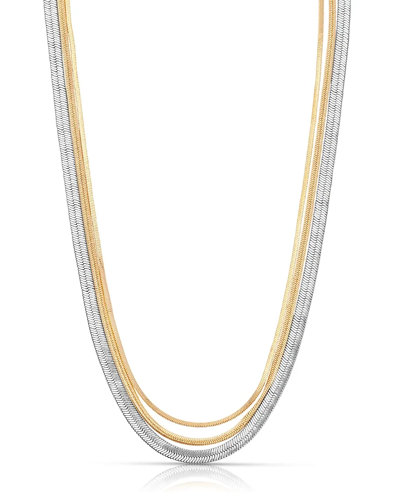 Ettika Mixed Metal Strands Necklace, 14-15
