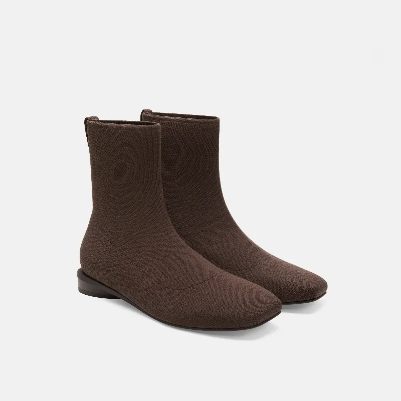 VIVAIA Square-Toe Ankle Boots (Marsa)|DARK CHOCOLATE|US 9