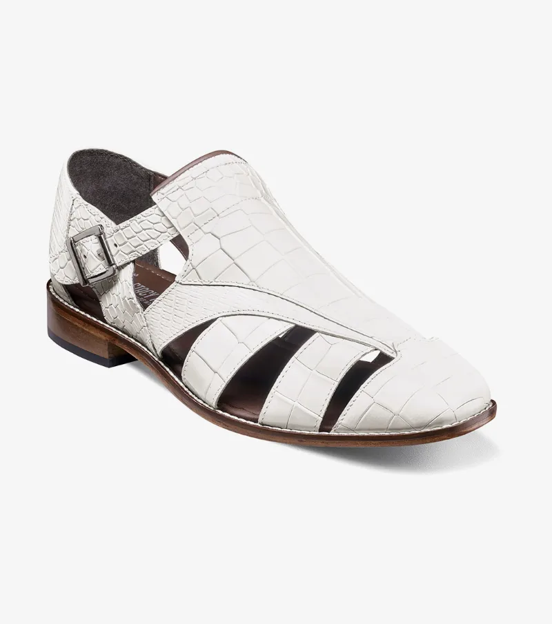 Stacy Adams Shoes Calandro City Sandal White Size 9.5
