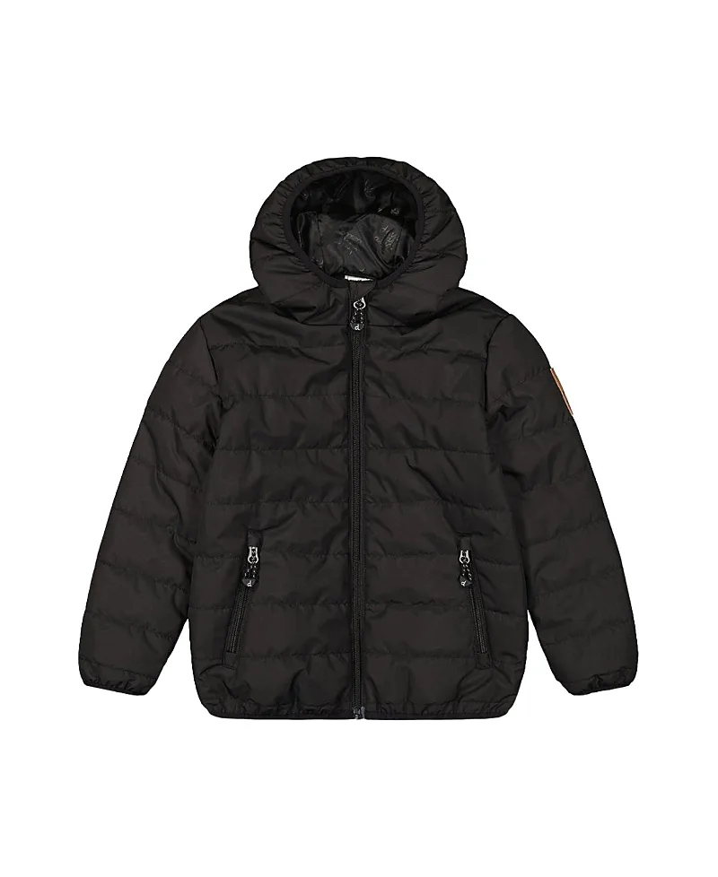 Deux par Deux Unisex Insulating Quilted Mid-Season Hooded Zip Jacket - Little Kid