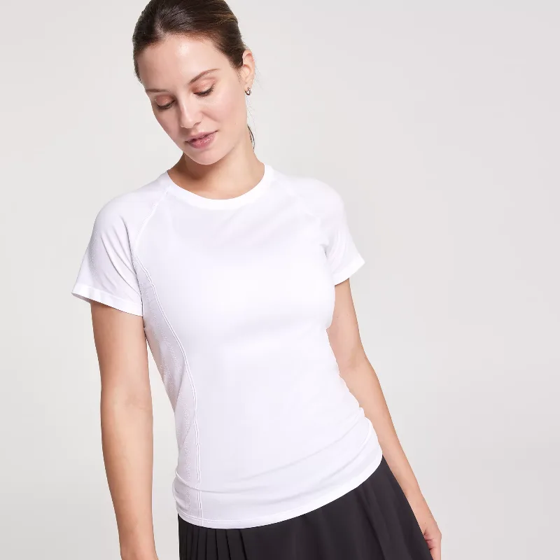 CALIA Women's Seamless Tee, XXL, Pure White
