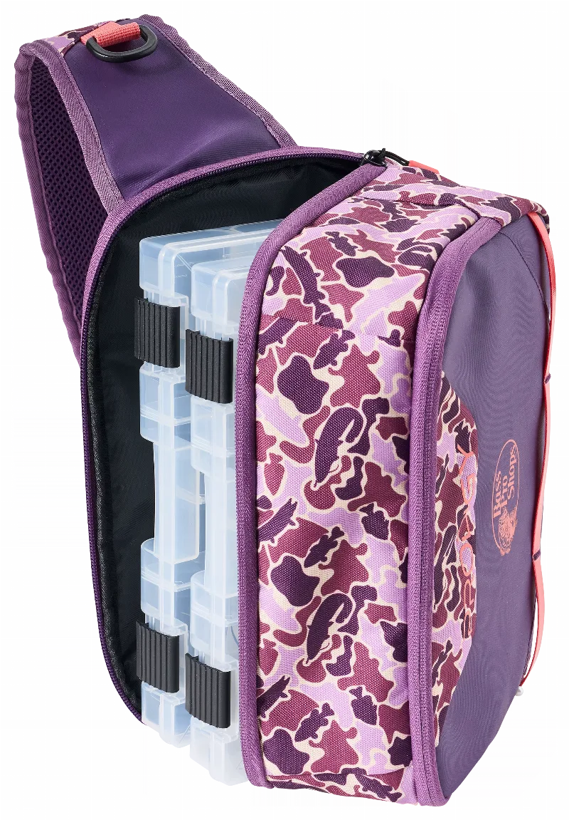 Bass Pro Shops Prodigy Sling Pack with 3600 Boxes - Purple Fish Camo