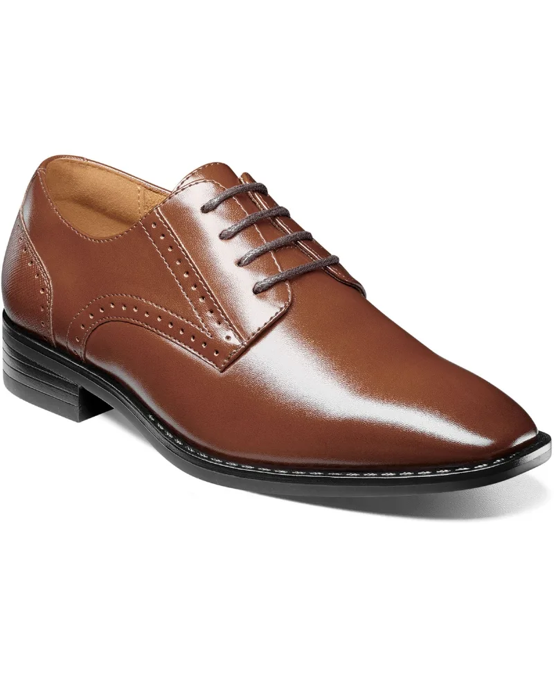Stacy Adams Little Boys Kalvin Jr. Plain Toe Oxford Shoes - Cognac