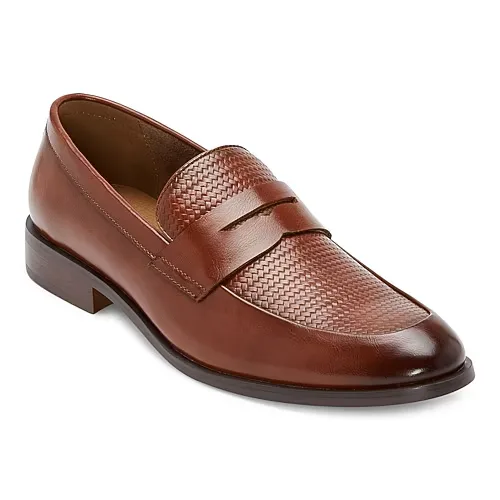 J. Ferrar Mens Harlow Moc Closed Toe Loafers, 10 1/2 Medium, Brown