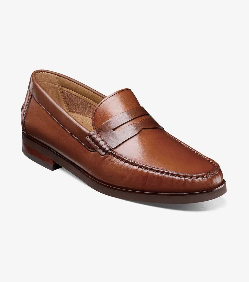 Florsheim Shoes Berkley Flex Moc Toe Penny Loafer Cognac Multi Size 10