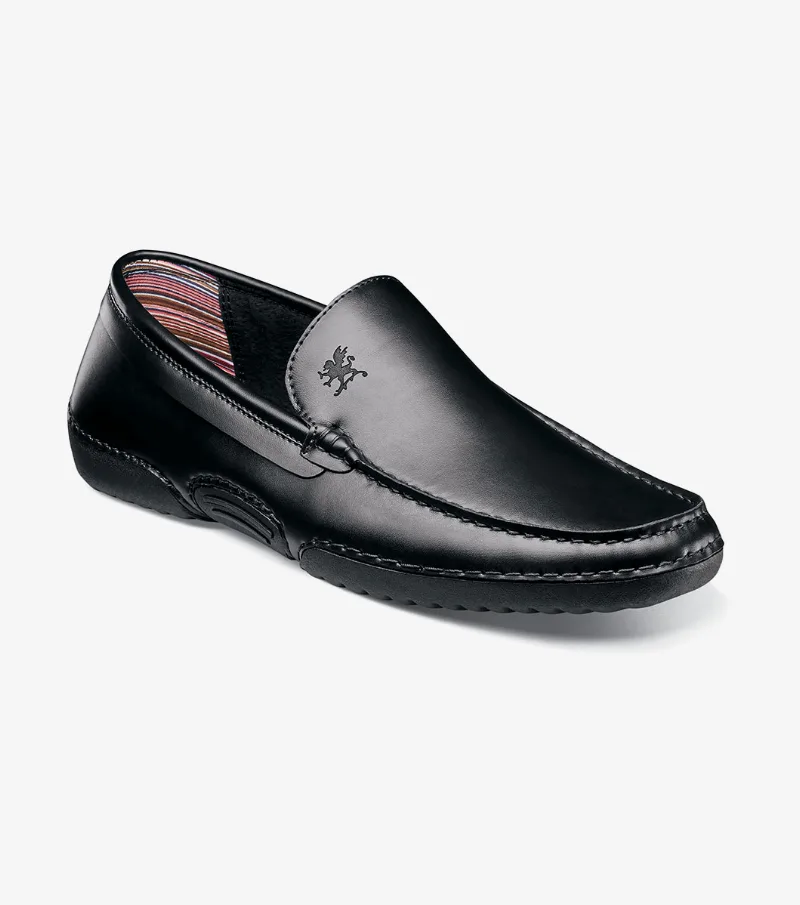 Stacy Adams Shoes Del Moc Toe Slip On Black Size 10.5