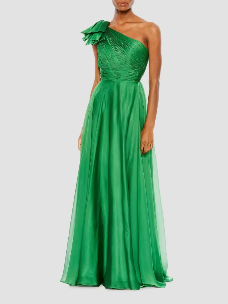 Mac Duggal Women's One-Shoulder Gown - Emerald Green - Size 10