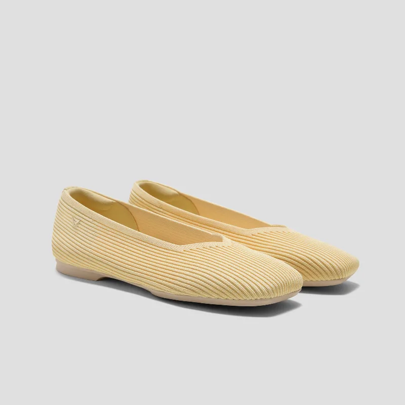 VIVAIA Square-Toe Margot V-Cut Flats (Margot 3.0)|BUTTER YELLOW|US 7