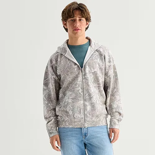 Arizona Mens Long Sleeve Fleece Zipper Hoodie, Xx-large, Green