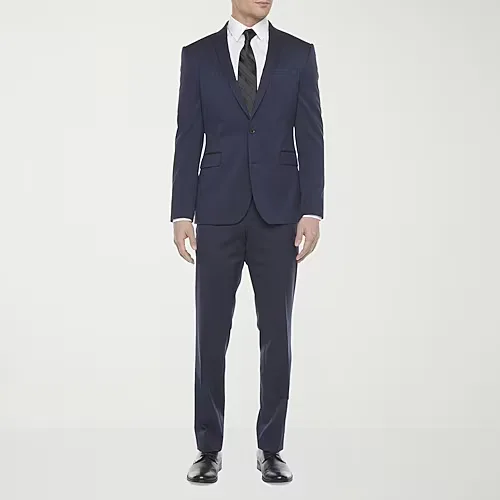 J. Ferrar Ultra Comfort Mens Stretch Fabric Slim Fit Suit Jacket, 40 Long, Blue