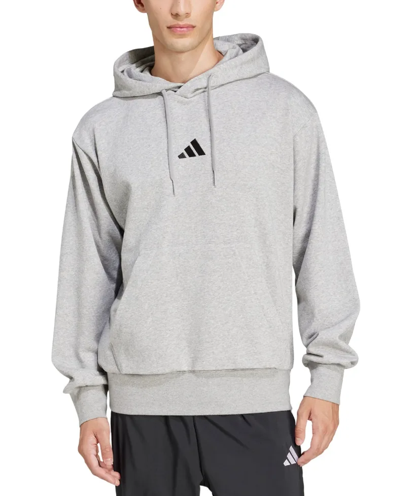 adidas Men's Essentials FeelCozy Fleece Hoodie - Gray