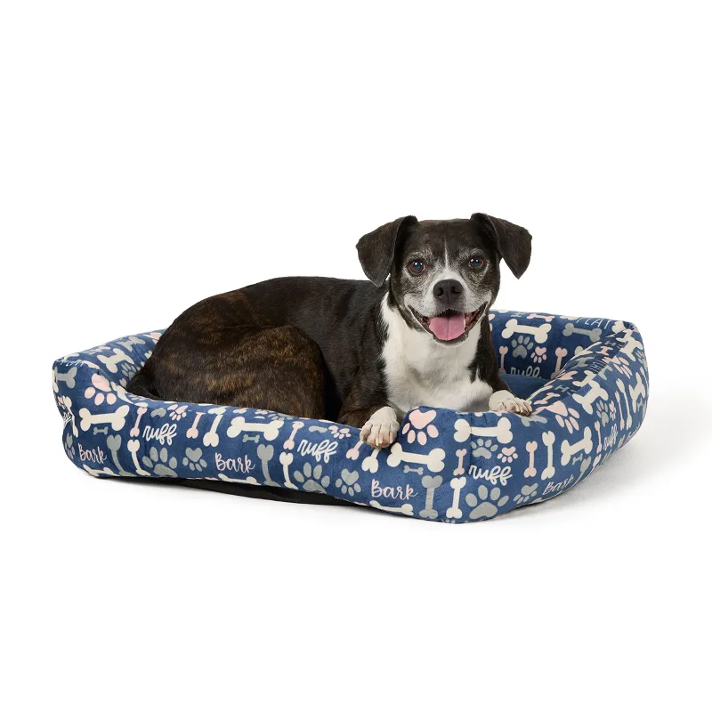 Top Paw Blue Bone And Print Cuddler Dog Bed, Small, Medium, Large, Extra Large | Polyester PetSmart