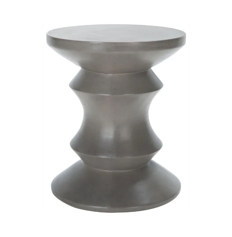 Katara Concrete Accent Stool - Dark grey