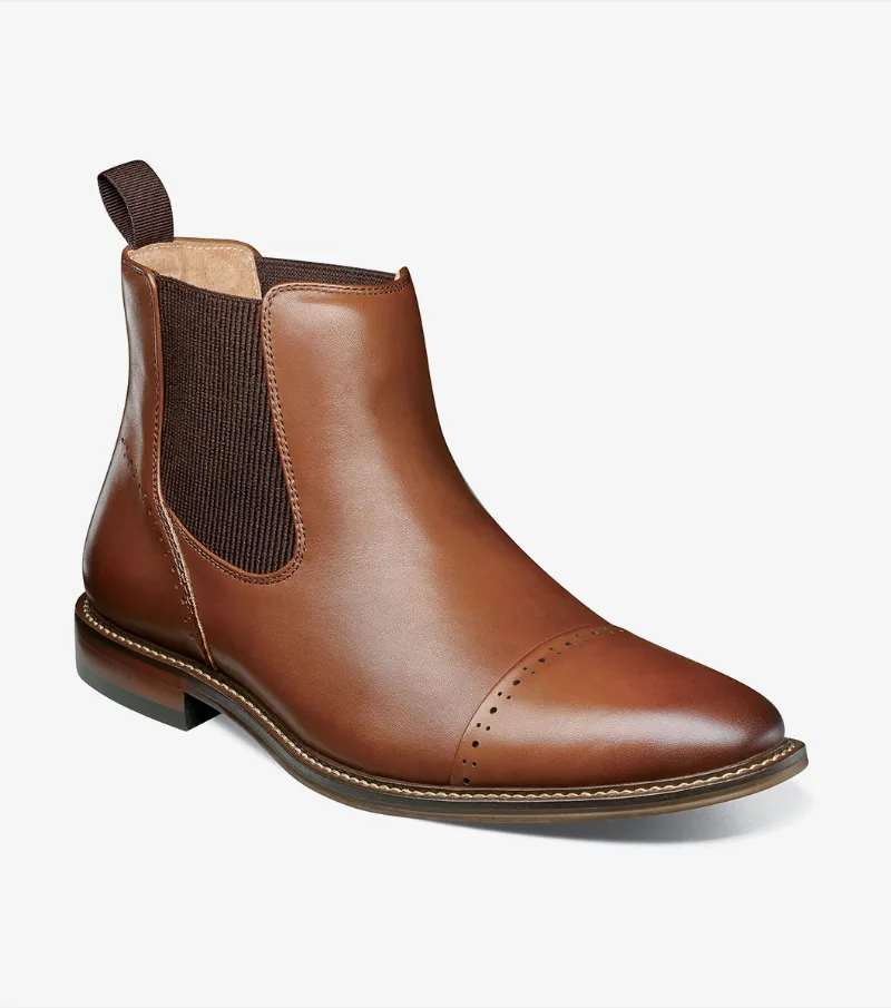 Stacy Adams Shoes Maury Cap Toe Chelsea Boot Chocolate Size 10.5