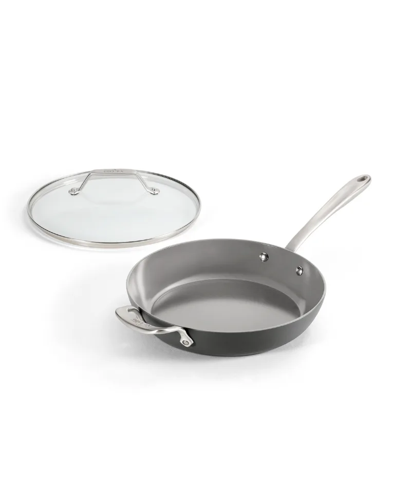 All-Clad Ceramic Nonstick 10.5" Fry Pan With Lid - Dark Gray