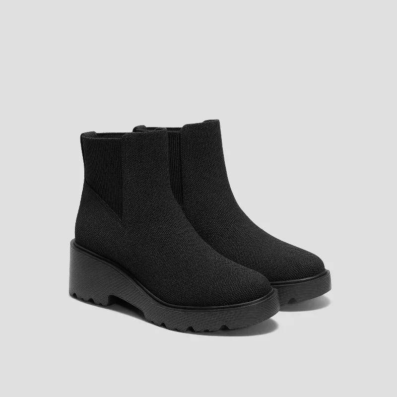 VIVAIA Round-Toe Chunky Platform Travel Boots (Everly)|BLACK|US 7