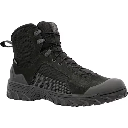 Combat Boot, Rubber Outsole, Plain Toe Toe, Black, 3 M