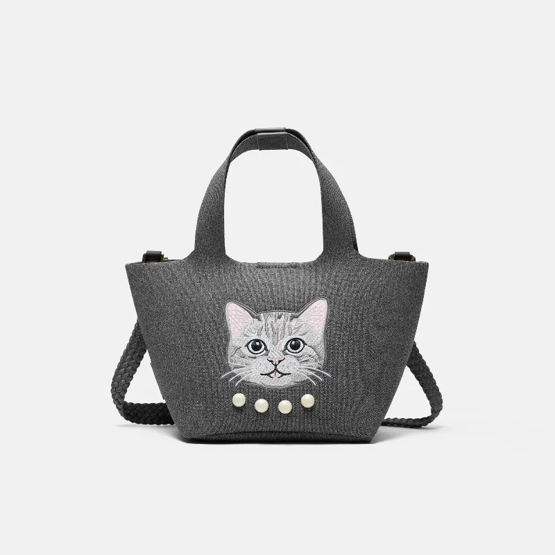 VIVAIA The Mini Tote (Anita)|RICH GREY - SILVER BRITISH CAT|ONE-SIZE