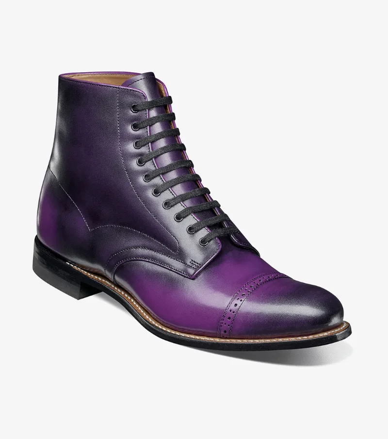 Stacy Adams Shoes Madison Cap Toe Lace Up Boot Purple Size 13