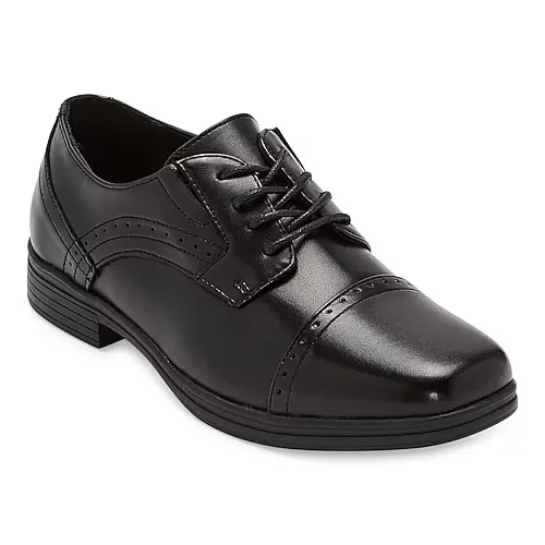 Stafford Dane Jr Little & Big Kid Boys Cap Closed Toe Oxford Shoes, 7 Medium, Black