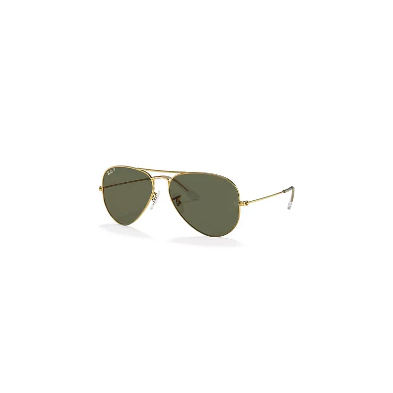 Ray-Ban Aviator Classic Sunglasses Arista Gold Frame Green Lenses Polarized 55-14