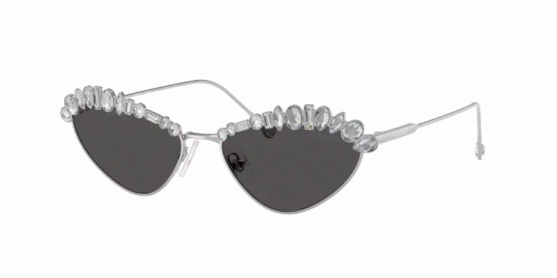 SWAROVSKI Woman Sunglasses SK7009  -  Frame color: Silver, Lens color: Dark Grey